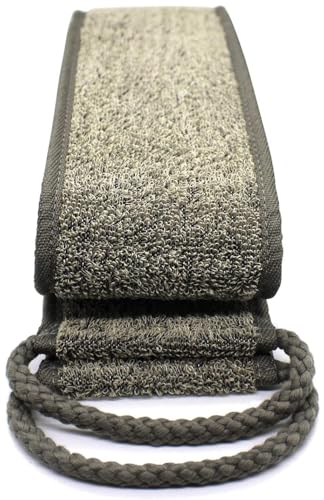 METLUCK Loofah Back Scrubber, 50 Inch Extra Long Natural Flax Exfoliating Back Scrubber for Shower for Men Women, Deep Clean & Invigorate Your Skin - Image 1
