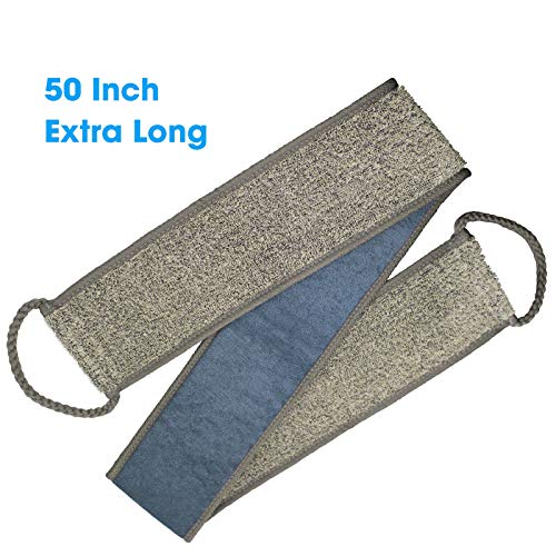 METLUCK Loofah Back Scrubber, 50 Inch Extra Long Natural Flax Exfoliating Back Scrubber for Shower for Men Women, Deep Clean & Invigorate Your Skin - Image 2