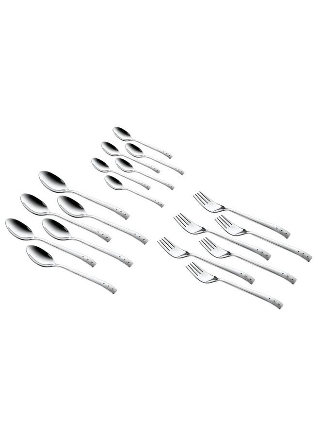 SHAPES Triple Dot Premium Silver Stainless Steel Cutlery Set - 18 Pieces with Gift Box| Rust-Resistant, Dishwasher Safe, Elegant Design | Ideal for Home and Restaurant Use, Perfect for Family Meals - Image 3