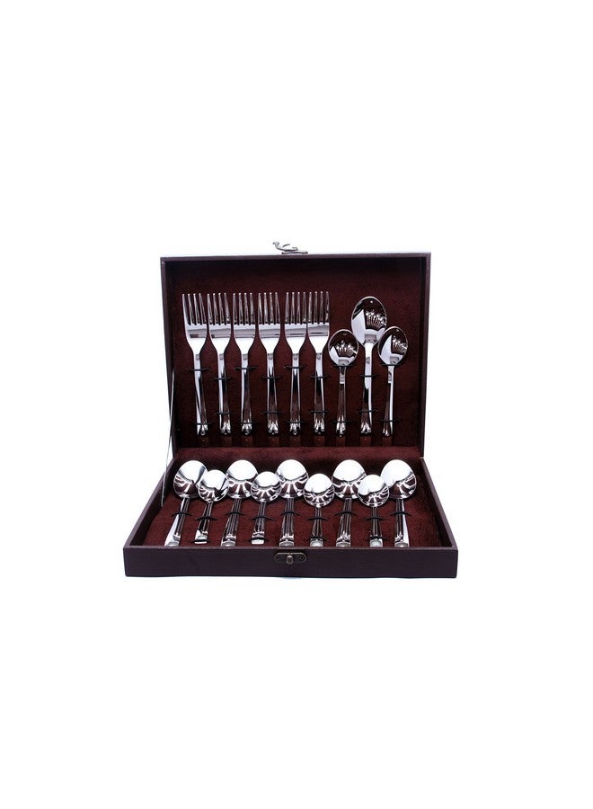 SHAPES Triple Dot Premium Silver Stainless Steel Cutlery Set - 18 Pieces with Gift Box| Rust-Resistant, Dishwasher Safe, Elegant Design | Ideal for Home and Restaurant Use, Perfect for Family Meals - Image 1