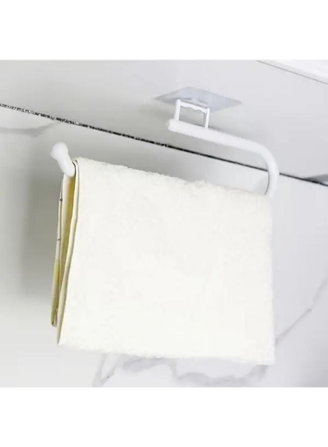 White Wall Mounted Paper Towel Holder And Rice Washing Sieve No Drill Kitchen Storage Rack - Image 2