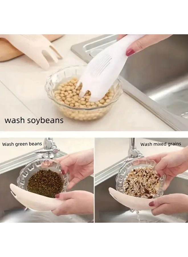 White Wall Mounted Paper Towel Holder And Rice Washing Sieve No Drill Kitchen Storage Rack - Image 5