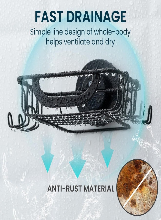 TAILI Soap Bar Holder Dish with Hooks, Shower Soap Tray Saver Suction Cup with Razor Holder for Wall, Rustproof Stainless Steel Bath Shampoo Caddy for Bathroom Accessories Organizer,Sink,Black - Image 2