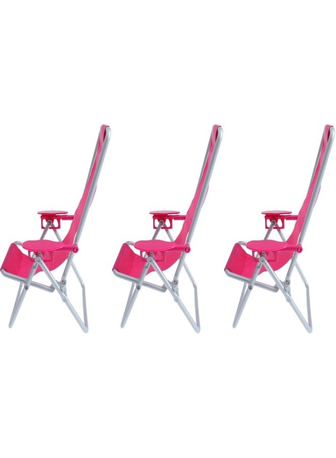Vaguelly 3pcs Miniature Beach Chair Dolls House Furniture Highly Simulated Lounge Chairs for Decoration Miniature Beach Chair Models for Dollhouses and Ornaments - Image 1