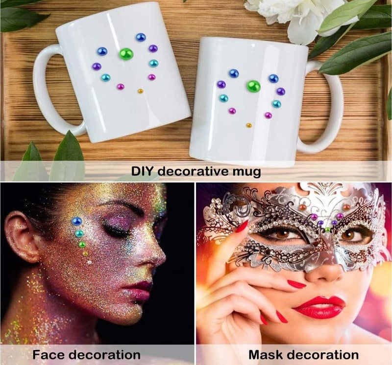 DIY Crafts 200 Pcs, Mix Sizes, Mixed Colours Sizes Half Pearl Bead Flat Back Plastic Beads for DIY Craft, Nail, Decor, Scrapbooking DIY Decor Ho(200 Pcs, Mix Sizes), Multicolor - Image 5