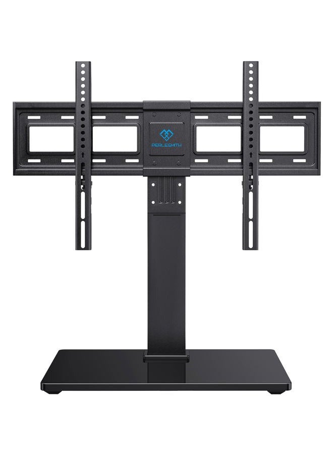 PERLESMITH Universal Swivel TV Stand Base, Table Top TV Stand for 37 to 65, 70 inch LCD LED TVs, Height Adjustable TV Mount Stand with Tempered Glass Base, VESA 600x400mm, Holds up to 88lbs, PSTVS13 - Image 1