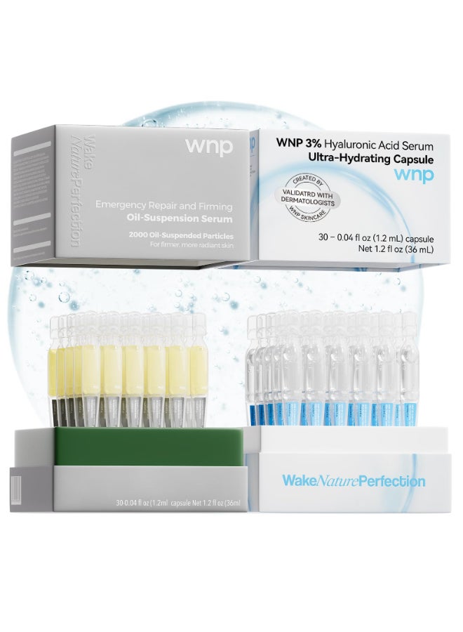 WNP serum set Ultra Hydrating Serum 3 4D Hyaluronic Acid Emergency Repair Firming OilSuspension Serum HydratingSkin RepairSingleUse Vials Skincare for Sensitiveskin 72ml - Image 2