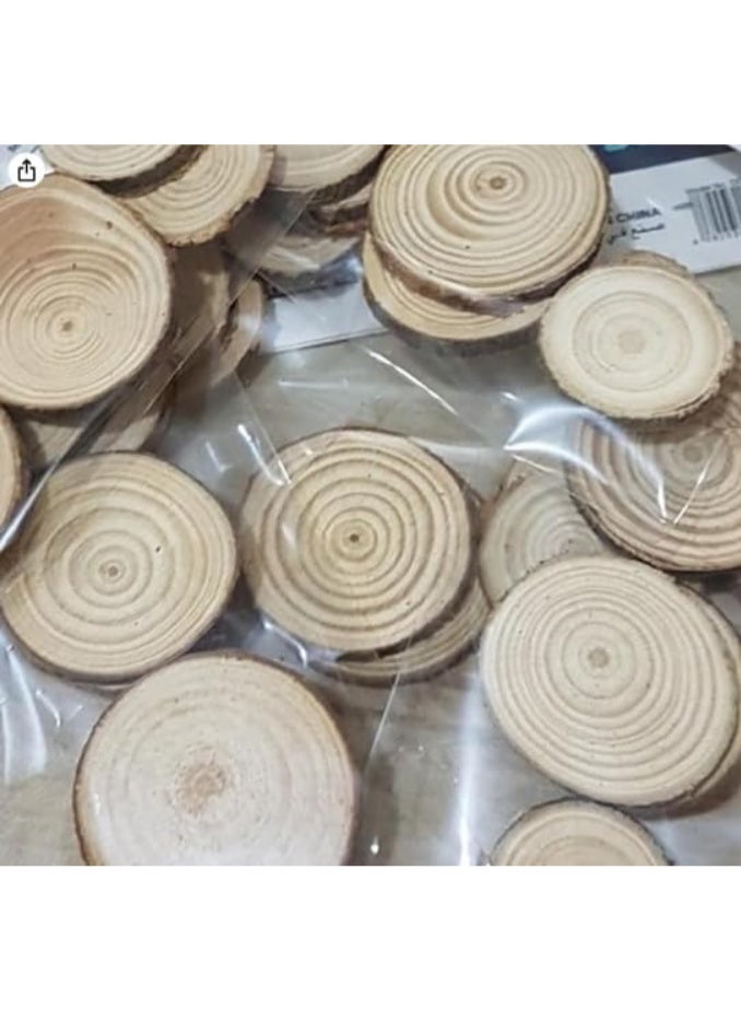 Natural wood slices for arts and crafts, diameter 2 to 4 cm, 72 pieces - Image 4