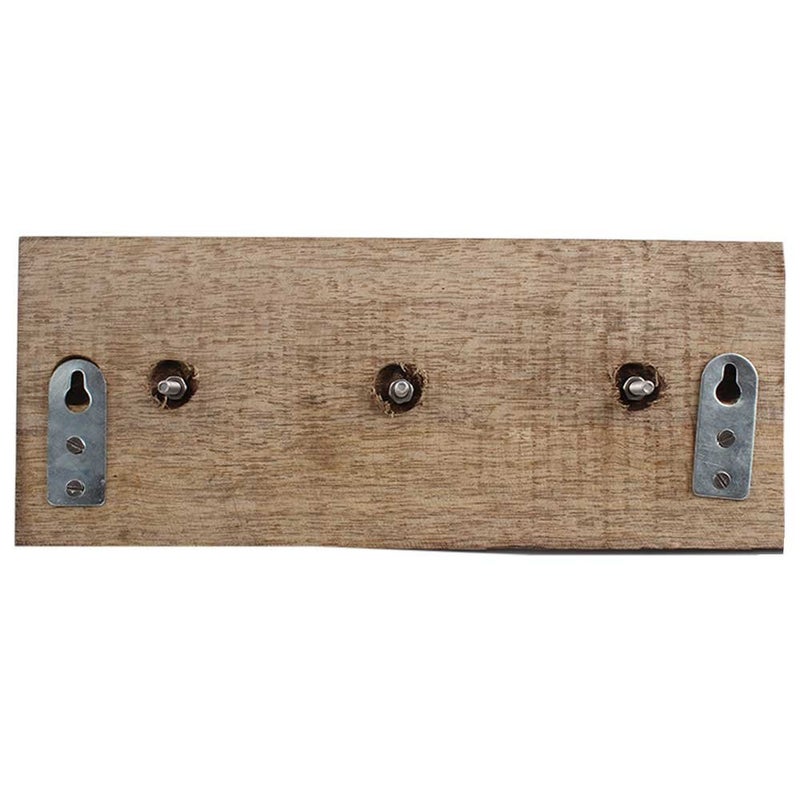Indian-Shelf IndianShelf Handmade Melon Hooks Crackle Hangers Wall Mount Hanging Coat Key Towel Hat Mug Utensils Heavy Duty Wooden_Cream_4 Inches1 Piece - Image 2