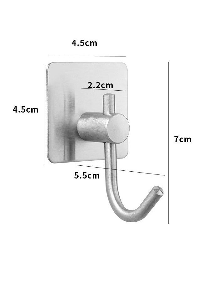 معطف من 4 قطع من الفولاذ المقاوم للصدأ وخطاف رداء فضي 4.5 * 4.5 * 5.5 سم - Image 3