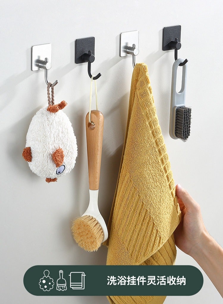 معطف من 4 قطع من الفولاذ المقاوم للصدأ وخطاف رداء فضي 4.5 * 4.5 * 5.5 سم - Image 4