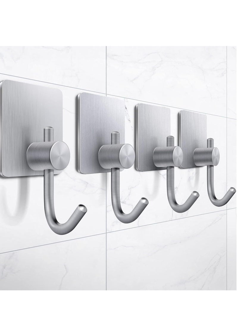 معطف من 4 قطع من الفولاذ المقاوم للصدأ وخطاف رداء فضي 4.5 * 4.5 * 5.5 سم - Image 5