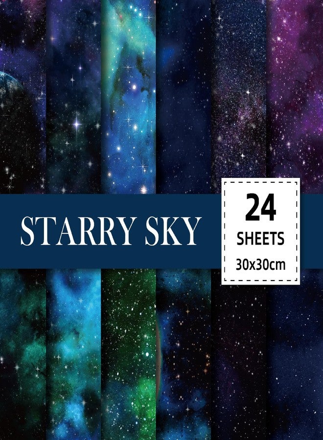 iKammo 12×12 Galaxy Scrapbook Paper Pad Black Starry Patterned Paper -24 Sheets Single-sided Scrapbooking CardStock Papers Pad for Holiday Cardmaking DIY Origami Decorative Craft Papers. - Image 2