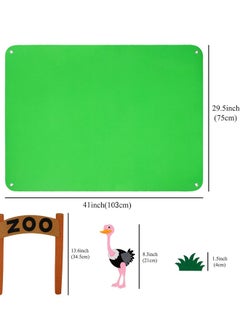 Generic Zoo Animals Felt Board Story Set for Toddlers Felt Jungle Animals Toys Figures Teaching Wall Flannel Board for Preschool Crafts Activity Early Learning Storytelling  - Image 5