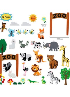 Generic Zoo Animals Felt Board Story Set for Toddlers Felt Jungle Animals Toys Figures Teaching Wall Flannel Board for Preschool Crafts Activity Early Learning Storytelling  - Image 2
