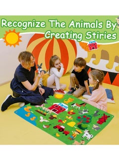 Generic Zoo Animals Felt Board Story Set for Toddlers Felt Jungle Animals Toys Figures Teaching Wall Flannel Board for Preschool Crafts Activity Early Learning Storytelling  - Image 4