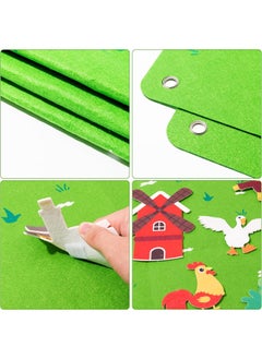 Generic Zoo Animals Felt Board Story Set for Toddlers Felt Jungle Animals Toys Figures Teaching Wall Flannel Board for Preschool Crafts Activity Early Learning Storytelling  - Image 3