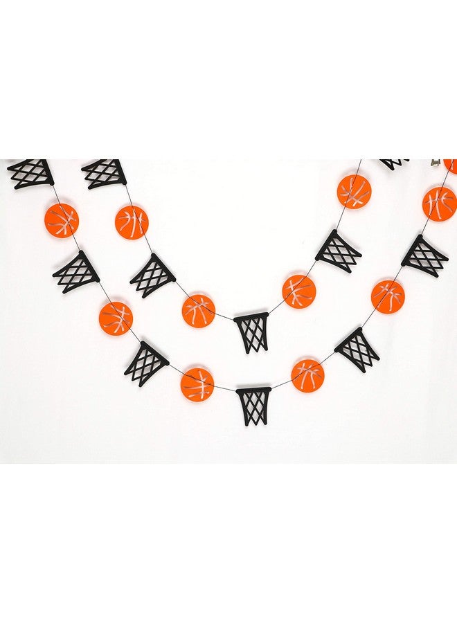 Seyal® Basketball and Basketball Hoop Garland Party Banners Sports Theme Party Hanging Decorations Basketball Paper Garland Basketball Birthday Party Slam Dunk Party March Madness Party Decoration - Image 2