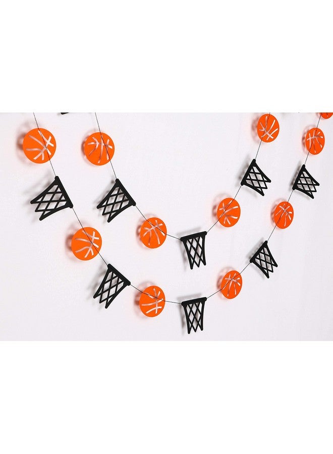Seyal® Basketball and Basketball Hoop Garland Party Banners Sports Theme Party Hanging Decorations Basketball Paper Garland Basketball Birthday Party Slam Dunk Party March Madness Party Decoration - Image 3