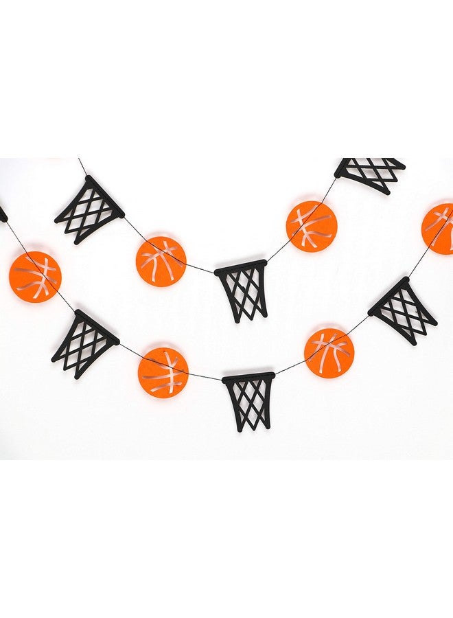 Seyal® Basketball and Basketball Hoop Garland Party Banners Sports Theme Party Hanging Decorations Basketball Paper Garland Basketball Birthday Party Slam Dunk Party March Madness Party Decoration - Image 1