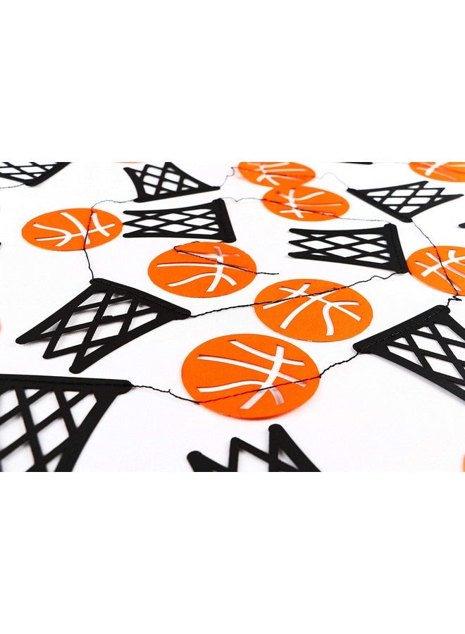Seyal® Basketball and Basketball Hoop Garland Party Banners Sports Theme Party Hanging Decorations Basketball Paper Garland Basketball Birthday Party Slam Dunk Party March Madness Party Decoration - Image 5