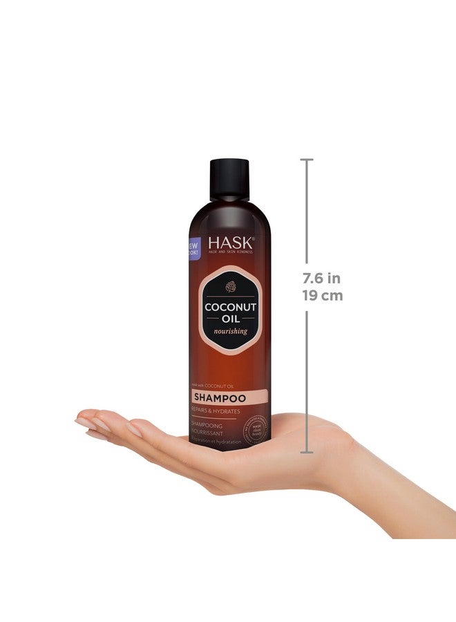 هاسك مجموعة شامبو وبلسم مغذي بجوز الهند لجميع أنواع الشعر، ألوان آمنة، خالية من الغلوتين، خالية من الكبريتات، خالية من البارابين، لم يتم الإساءة إلى الحيوانات لتصنيعها، 1 شامبو و1 بلسم - Image 5