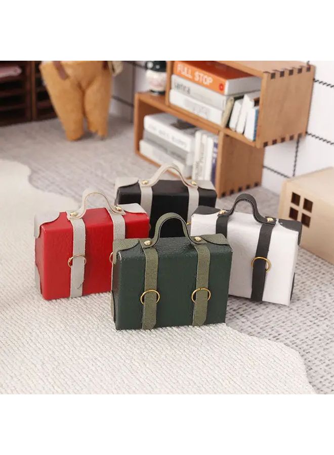 Red Miniature Dollhouse Suitcase 1 12 Scale Handmade Doll Accessory Gift - Image 2