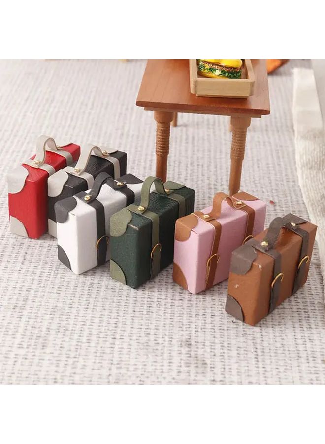 Red Miniature Dollhouse Suitcase 1 12 Scale Handmade Doll Accessory Gift - Image 3