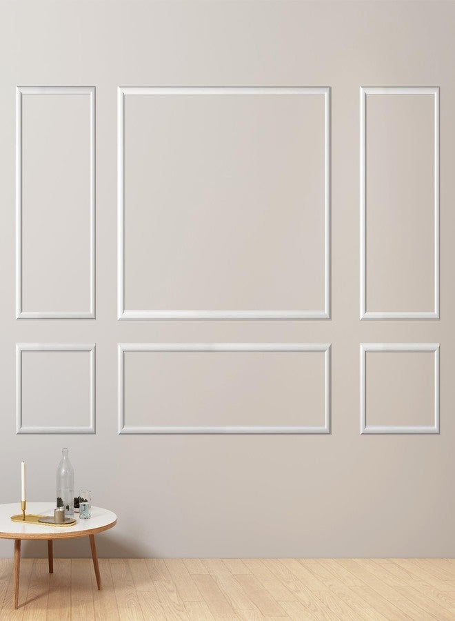 Lunghaa 6-Frame Premade Accent Wall Molding Kit, Ready-to-Assemble Wainscoting Panels, Pre-Cut Chair Rail Moulding Trim for Home Décor - Image 2