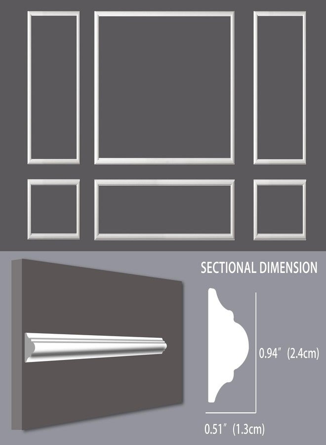 Lunghaa 6-Frame Premade Accent Wall Molding Kit, Ready-to-Assemble Wainscoting Panels, Pre-Cut Chair Rail Moulding Trim for Home Décor - Image 4