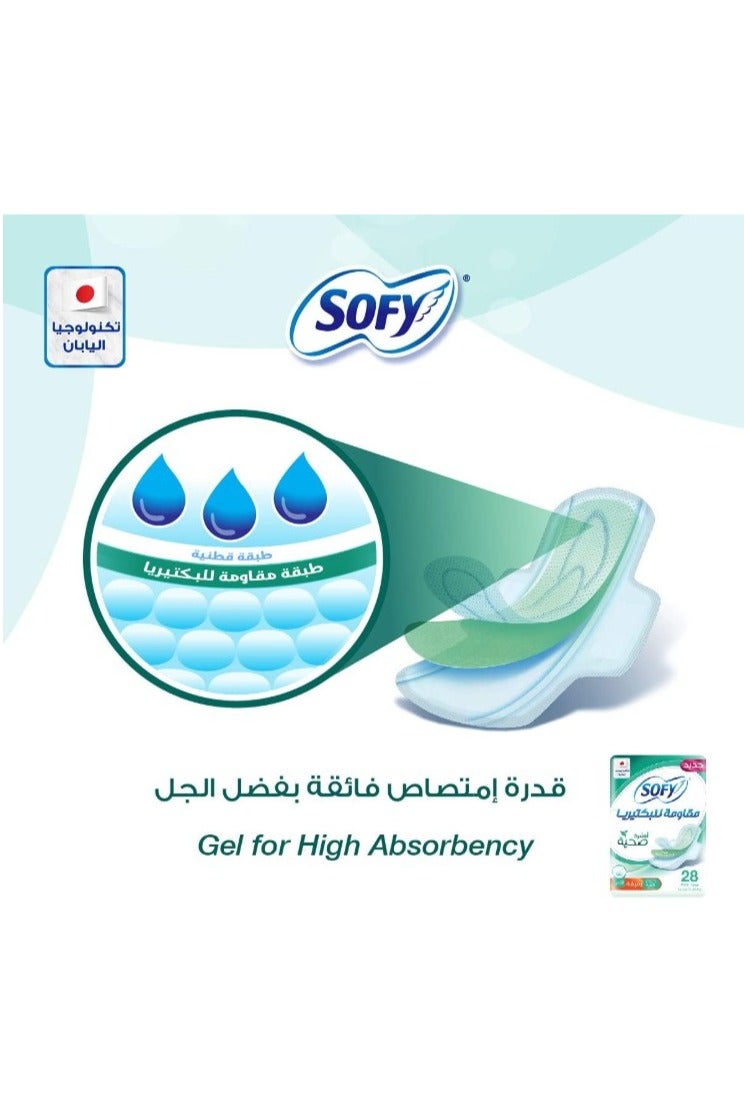 صوفي فوط صحية سوفي سليم مضادة للبكتيريا، كبيرة، 29 سم، 28 قطعة - Image 3