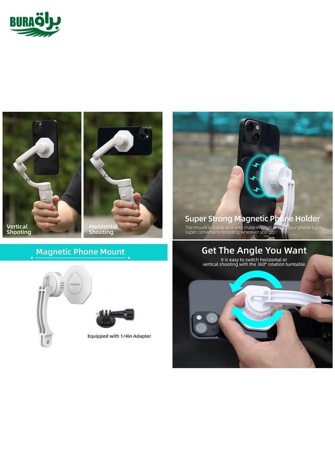 BURAQ For DJI OM6 / 5 / 4 / 4 SE  Sunnylife ZJ561 Magsafe Adapter Phone Holder (White)  - Image 4