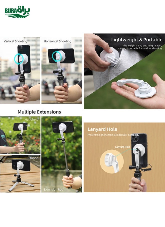 BURAQ For DJI OM6 / 5 / 4 / 4 SE  Sunnylife ZJ561 Magsafe Adapter Phone Holder (White)  - Image 5