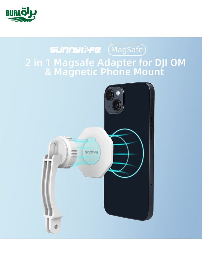 BURAQ For DJI OM6 / 5 / 4 / 4 SE  Sunnylife ZJ561 Magsafe Adapter Phone Holder (White)  - Image 2