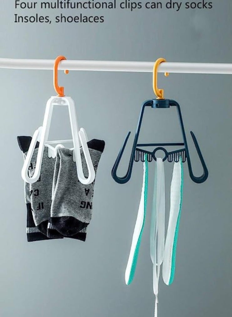 1 piece plastic rack with 4 multi-use lines for drying items to be dried outdoors in multiple colors.