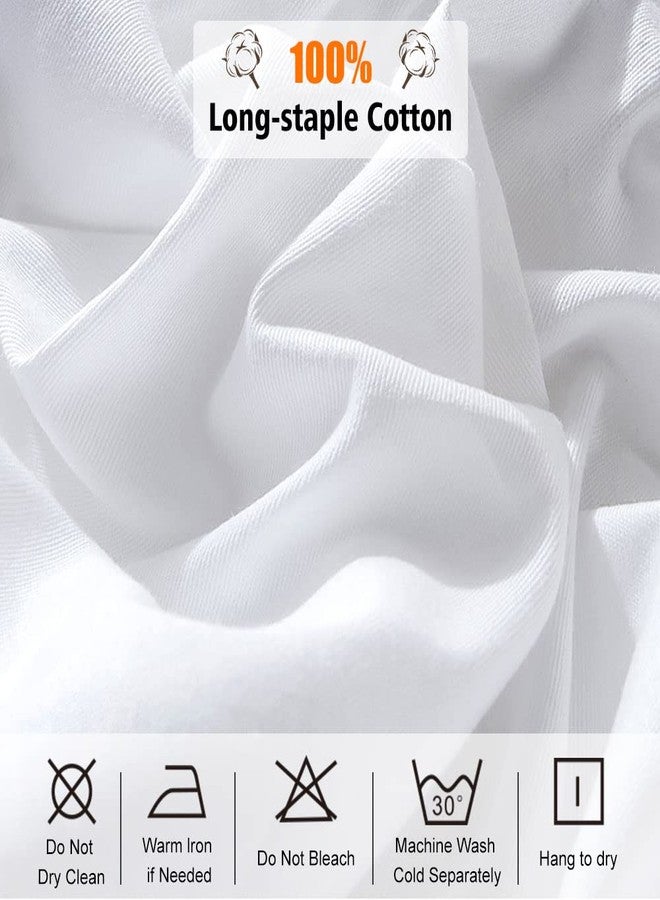 Lirex Fitted Sheet, Queen 100% Egyptian Cotton 300 Thread Count Soft Breathable Fitted Sheet, White - Image 3