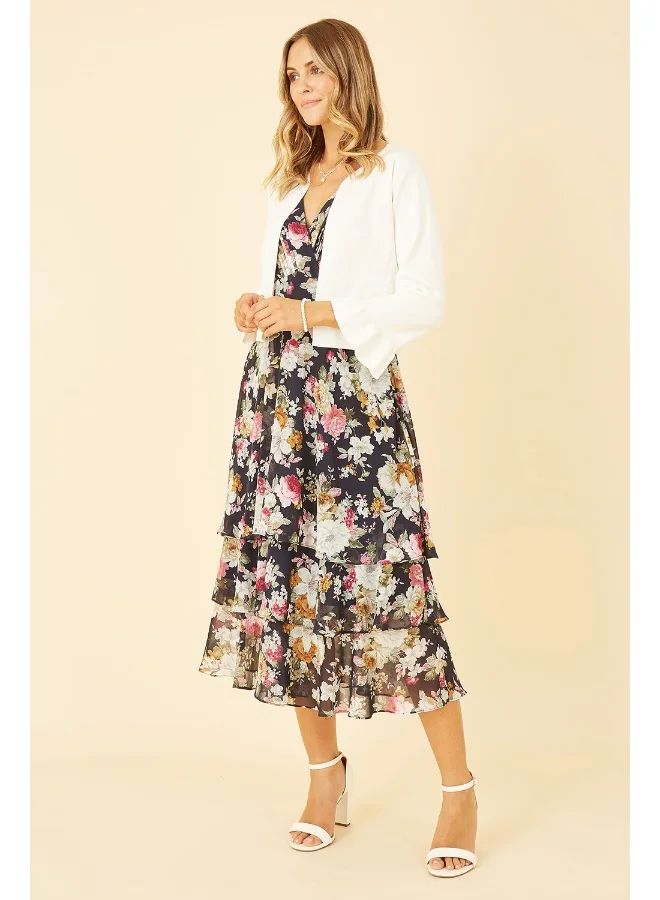 Yumi Ivory Cropped Cardigan With Bell Sleeves