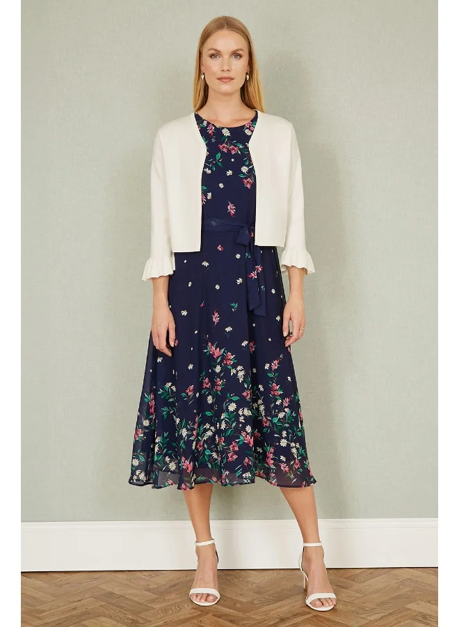 Yumi Ivory Cropped Cardigan With Bell Sleeves