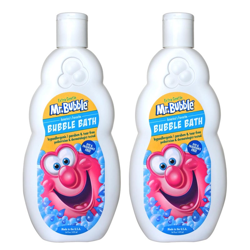 Mr. Bubble Extra Gentle Bubble Bath - Hypoallergenic, Tear Free Bubble Bath Solution Perfect for Sensitive Skin (Pack of 2 Bottles, 16 fl oz Each) - Image 1