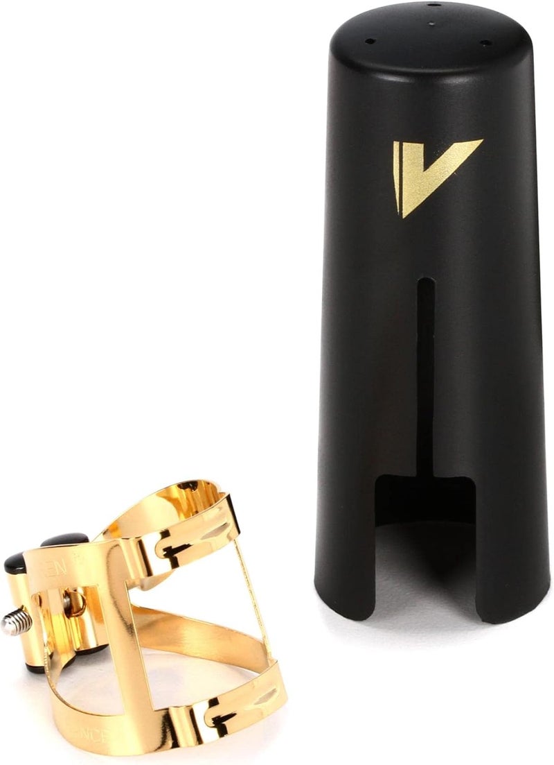 Vandoren LC57DP M/O Ligature and Plastic Cap for Alto Saxophone; Gilded Finish - Image 1