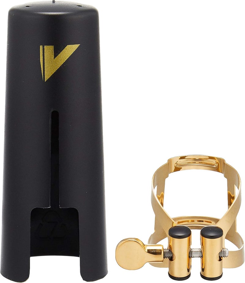 Vandoren LC57DP M/O Ligature and Plastic Cap for Alto Saxophone; Gilded Finish - Image 2