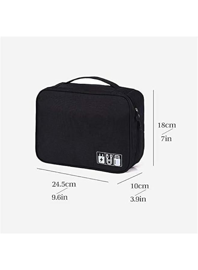 Electronics Organizer,  Electronic Accessories Bag Travel Cable Organizer Three-Layer for iPad Mini, Kindle, Hard Drives, Cables, Chargers  - Image 2