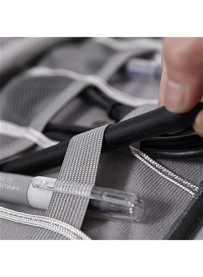 Electronics Organizer,  Electronic Accessories Bag Travel Cable Organizer Three-Layer for iPad Mini, Kindle, Hard Drives, Cables, Chargers  - Image 3