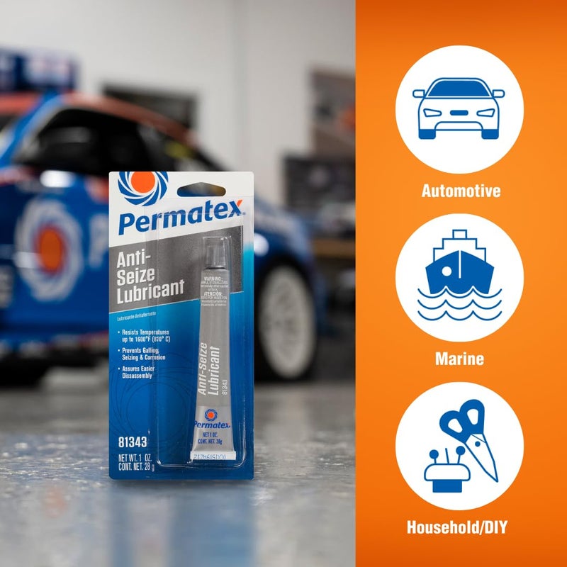 Permatex Permatex 81343 Anti-Seize Lubricant, 1 oz. Tube , White  - Image 4