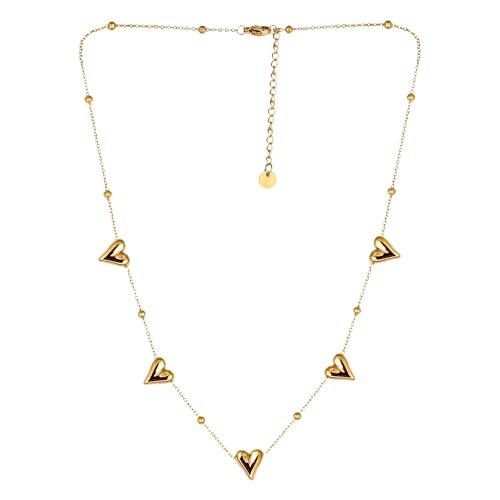 MEENAZ pendant necklace for women Love necklace for woman Gold Heart chains for women stylish/Locket Jewellery Set for Women Anti tarnish jewelry |Stainless Steel Valentine Gifts for Girlfriend 89 - Image 1