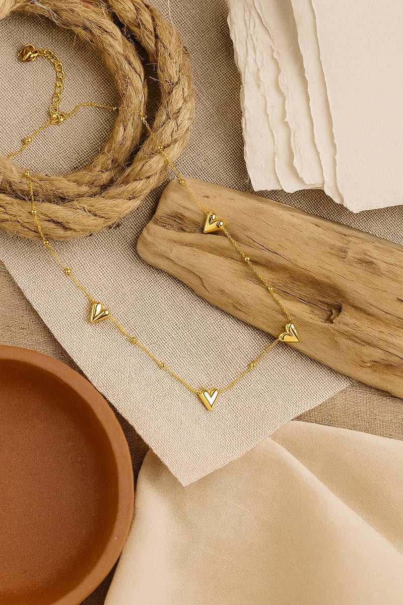 MEENAZ pendant necklace for women Love necklace for woman Gold Heart chains for women stylish/Locket Jewellery Set for Women Anti tarnish jewelry |Stainless Steel Valentine Gifts for Girlfriend 89 - Image 4