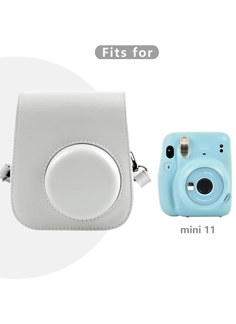 شاربدو حافظة كاميرا فورية محمولة، متوافقة مع كاميرا Fujifilm Instax Mini 11 الفورية، مع حقيبة ملحقات وحزام كتف قابل للتعديل