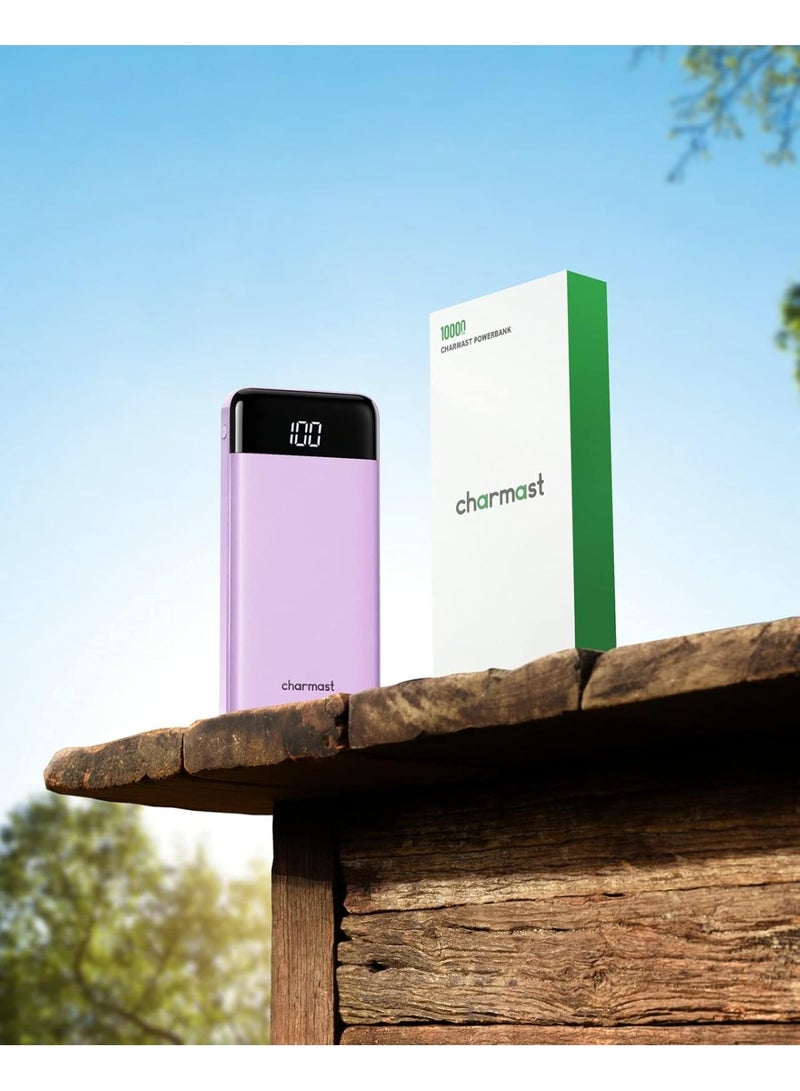 Charmast Portable Charger with Built in Cables, Portable Charger with Cords Wires Slim 10000mAh Travel Essentials Battery Pack 6 Outputs 3A High Speed Power Bank for iPhone Samsung Pixel LG Moto iPad (Purple) - Image 2
