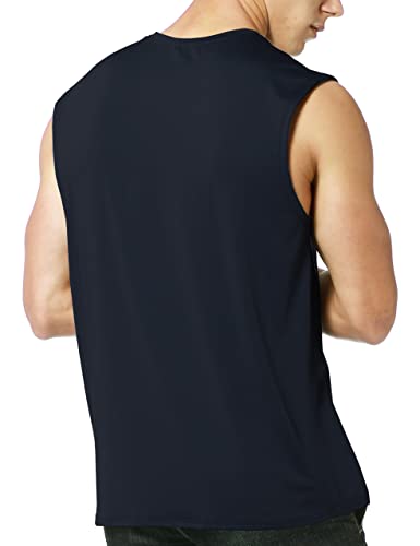 EZRUN Men's Sleeveless Shirt Quick Dry Workout Swim Shirt Gym Muscle Athletic Beach Tank Top(Black,S) - Image 4