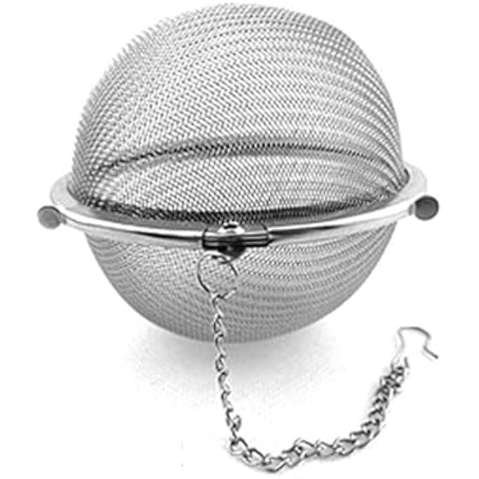 تيلاند فلتر شاي كروي متين من الفولاذ المقاوم للصدأ ذو شبكة دقيقة، حجم مثالي مناسب لأي إبريق شاي وأكواب وأكواب لنقع أوراق الشاي السائبة الخضراء والأسود والأعشاب من أولونغ، 65 مم - Image 2